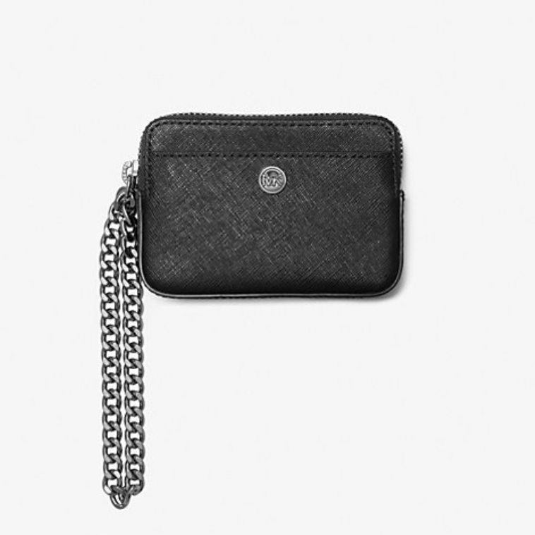 Medium Saffiano Leather Chain Card Case